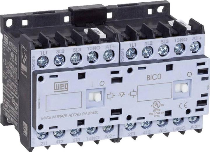 Actual product image Weg CWCI09-10-30D24 Reversing contactor 6 NO contacts 4 kW 230 V/AC 9 A with auxiliary contact