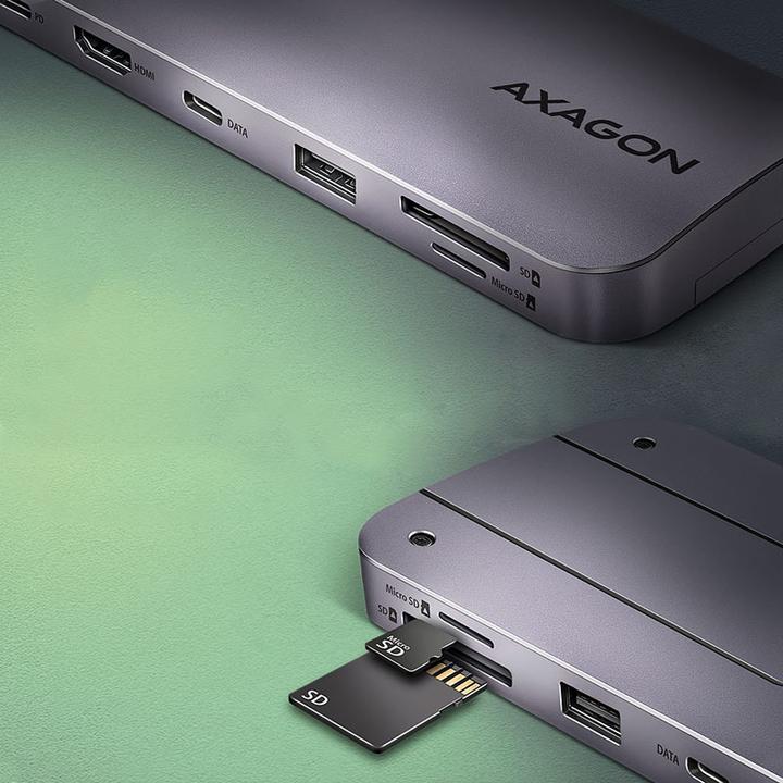 Produktbild Axagon HUB HMC-6GM2 USB 6 in1 10 Gbit (USB-C, 1 Ports)
