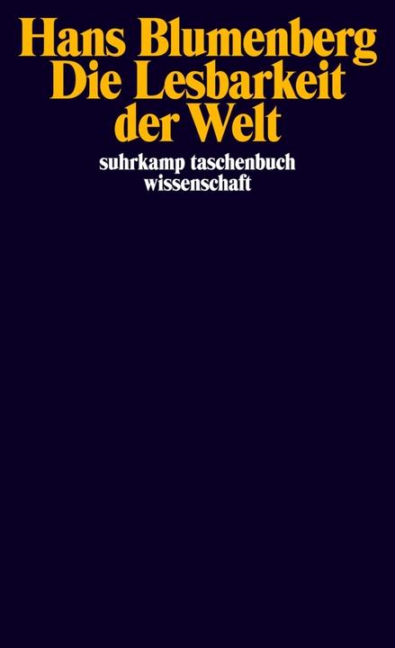 Actual product image Die Lesbarkeit der Welt (German, Hans Blumenberg, 1986)