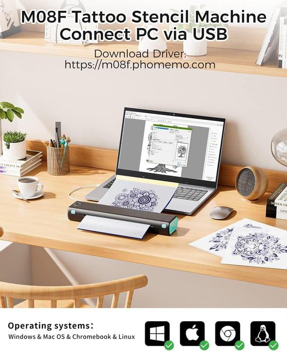 Image du produit Phomemo M08F für Letter- & A4-Format BLA (Thermodirecte, Noir et blanc)