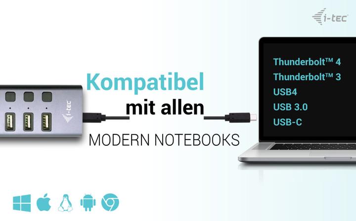 Produktbild i-tec Cachargehub9lan (USB-C, 9 Ports)