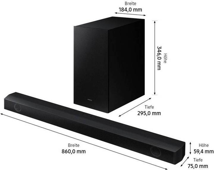 Actual product image Samsung 2.1 Channel Soundbar HW-B560 (2022) (410 W, 2.1 Channel)