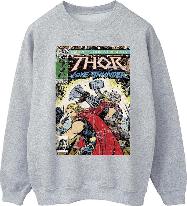Actual product image Mens Thor Love And Thunder Vintage Poster Sweatshirt (L)