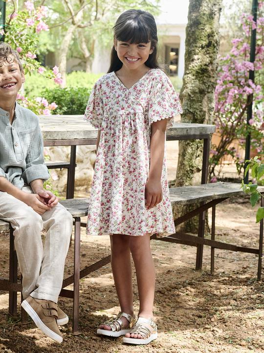Produktbild Vertbaudet Geblümtes Mädchen Kleid mit Wickelausschnitt (110)