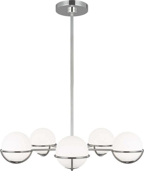 Elstead Lighting Lampadario Apollo LED G9 a 5 pieghe in nichel lucido (81.30 cm)