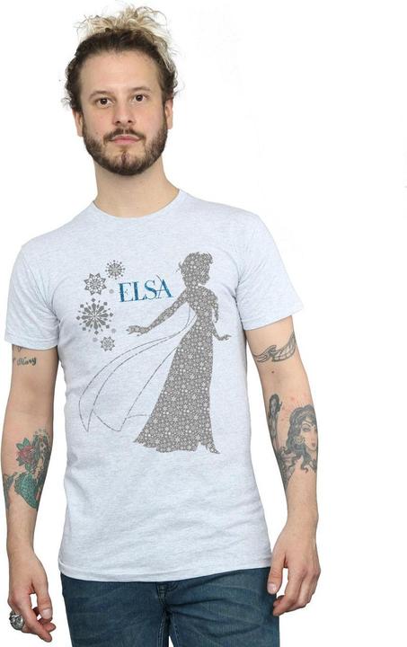 Actual product image Disney Mens Frozen Elsa Christmas Silhouette T-Shirt (S)