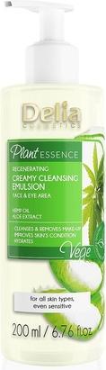 Delia Cosmetics Plant Essence Emulsione detergente cremosa per il viso e gli occhi per rimuovere il trucco Vegan