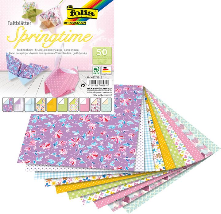Produktbild Folia Faltblätter Springtime (80 g/m², 50 x)