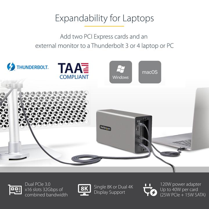 Immagine prodotto StarTech 2TBT3-PCIE-ENCLOSURE (Thunderbolt, 2 Porti)