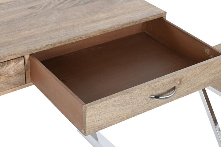 Image du produit Esprit Set of furniture Home Brown Silver Steel Mango wood 110 x 40 x 76 cm (3 Pieces) (110 x 40 x 76 cm)