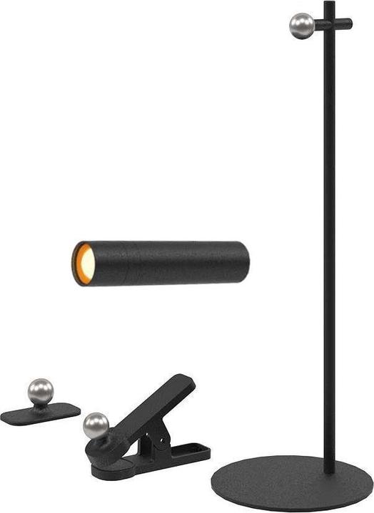 Produktbild V-TAC Lampka Biurkowa 4w1 37cm Kinkiet Klips Latarka 3W LED Czarna VT-7413 4000K 300lm (300 lm)
