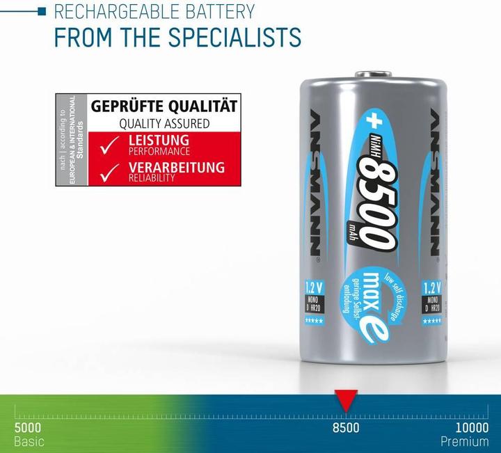Produktbild Ansmann HR20 Max E (2 Stk., D, 8500 mAh)