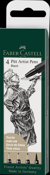 Image du produit Faber-Castell PITT Stylo d'artiste (Noir, 4 x)