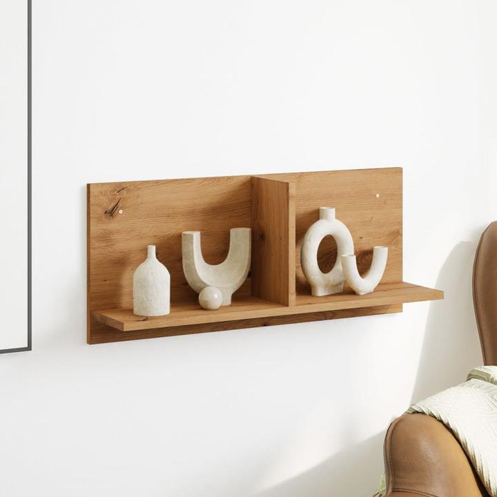 Productafbeelding VidaXL Wandplank Hangende plank Boekenplank Zwevende plank Wandplank Artisanaal eiken (70 x 16,5 x 30 cm)