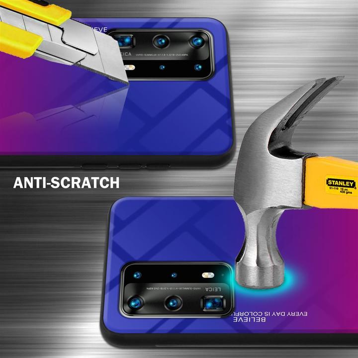 Image du produit Cadorabo Couverture en verre TPU 2 couleurs (Huawei P40 Pro+)