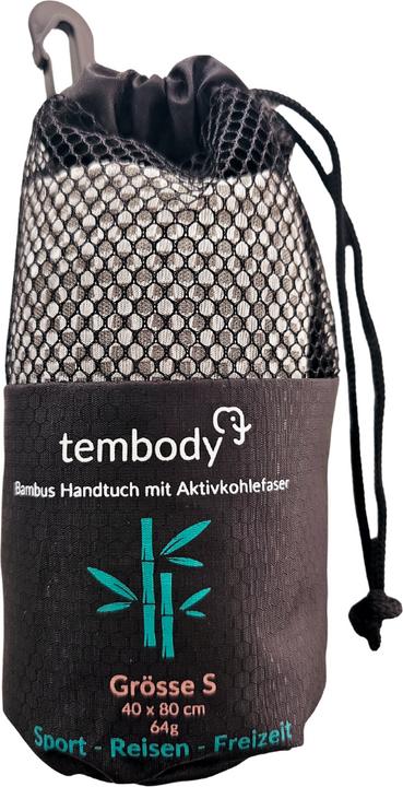 Tembo Bambus Reisehandtuch mit Aktivkohlefasern Grau S