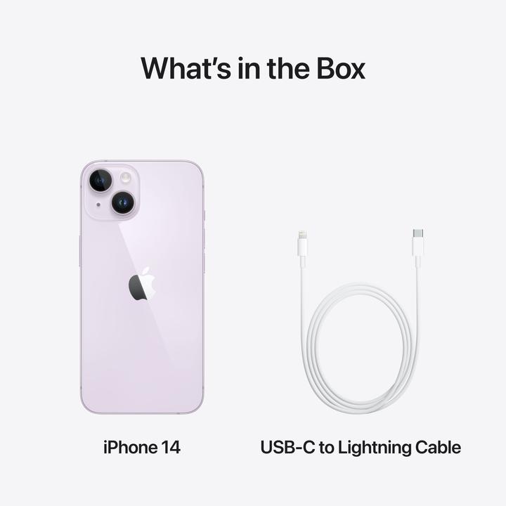 Produktbild Apple iPhone 14 (128 GB, Purple, 6.10", SIM + eSIM, 12 Mpx, 5G)