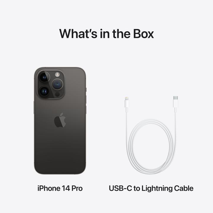 Produktbild Apple iPhone 14 Pro (256 GB, Space Black, 6.10", SIM + eSIM, 48 Mpx, 5G)