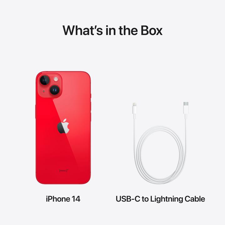 Image du produit Apple iPhone 14 (512 Go, (PRODUCT)​RED, 6.10", SIM + eSIM, 12 Mpx, 5G)
