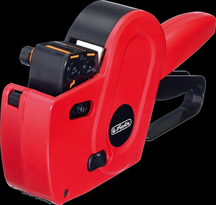 Actual product image Herlitz Price marker, 2-line, 10-8-digit made of plastic, with permanent print roller, color: black-red