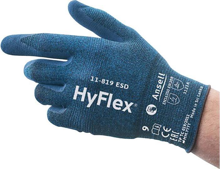 Productafbeelding Ansell Handschoenen HyFlex 11-819 ESD maat 7 blauw EN 388, EN 16350 PPE categorie II (7)