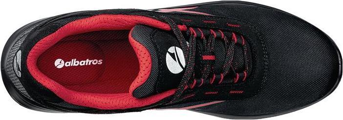 Actual product image Albatros Safety shoe GRID LOW size 44 black/red S3 SRC EN ISO 20345:2011 microfibre/textile fabric (S3, 44)