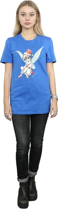 Actual product image Disney Womens/Ladies Tinkerbell Christmas Fairy Cotton Boyfriend T-Shirt (L)