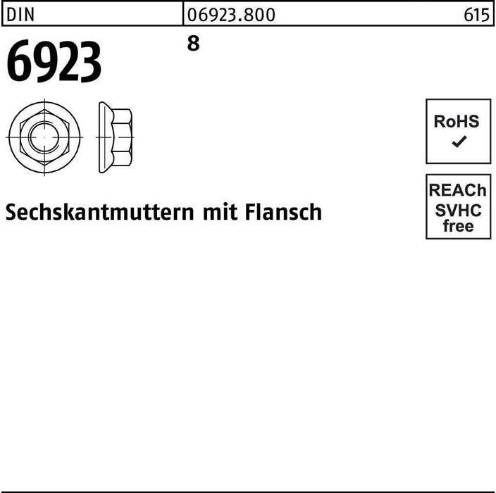 Produktbild Reyher Sechskantmutter DIN 6923 m.Flansch M 4 8 (M4)