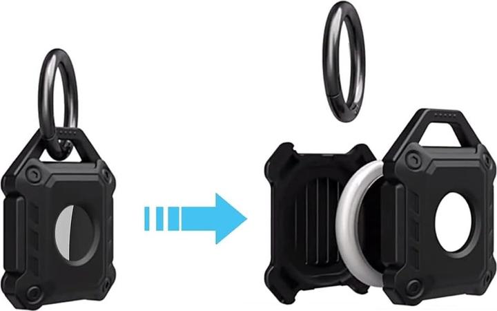 Actual product image Screenguard Apple Airtag Rugged Armor Case with Carabiner