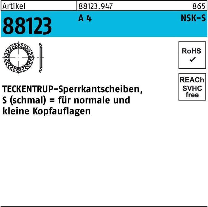 Produktbild Teckentrup Sperrkantscheibe R 88123 NSK-S 8 A 4