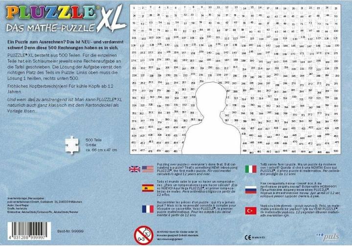 Immagine prodotto Pluzzle XL - Il puzzle della matematica (puzzle) (500 pezzi)
