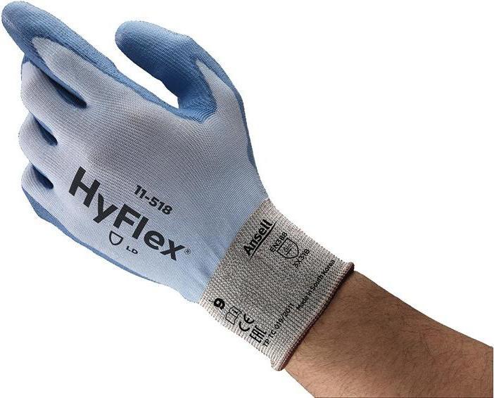 Image du produit Ansell Gants de protection anti-coupures HyFlex® 11-518 taille 8 bleu EN 388 EPI Catégorie II (8)