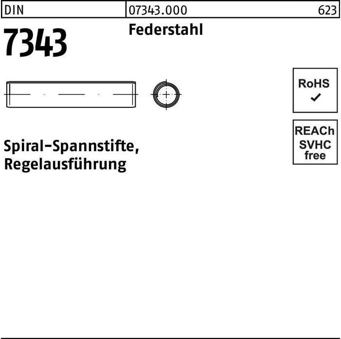 Actual product image Coiled spring pin DIN 7343/ISO 8750 2 x 8 spring steel standard version. DIN 7343