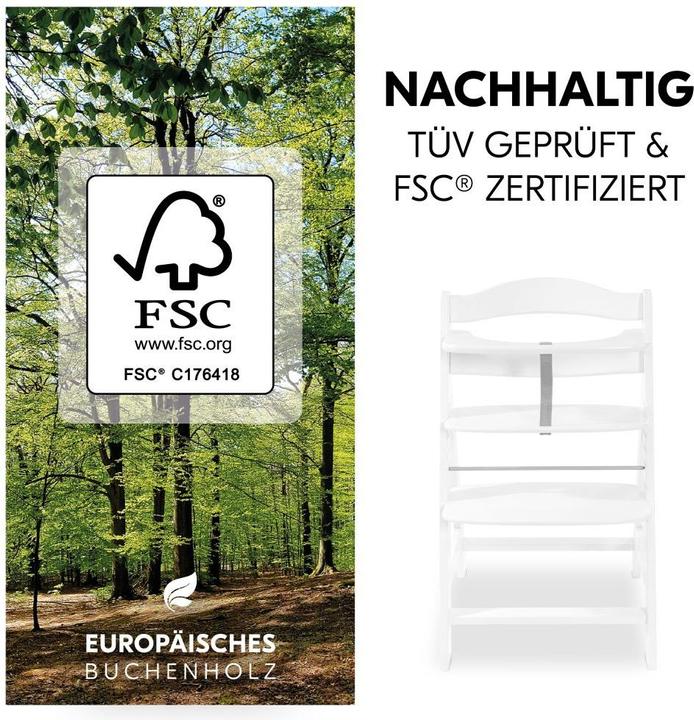 Produktbild Hauck Hochstuhl Alpha Plus White im Sparset - inkl. Sitzkissen Hochstühle (Hochstuhl Sitzerhöhung)