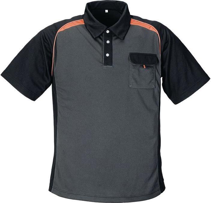 Terratrend Herrenpoloshirt Grösse L dunkelgrau/schwarz/orange (L)