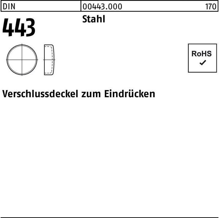Produktbild Verschlussdeckel DIN 443 z.Eindrücken 14 Stahl