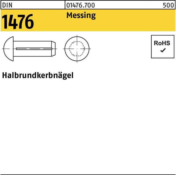 Actual product image Half round grooved nail DIN 1476 3 x 5 brass DIN 1476