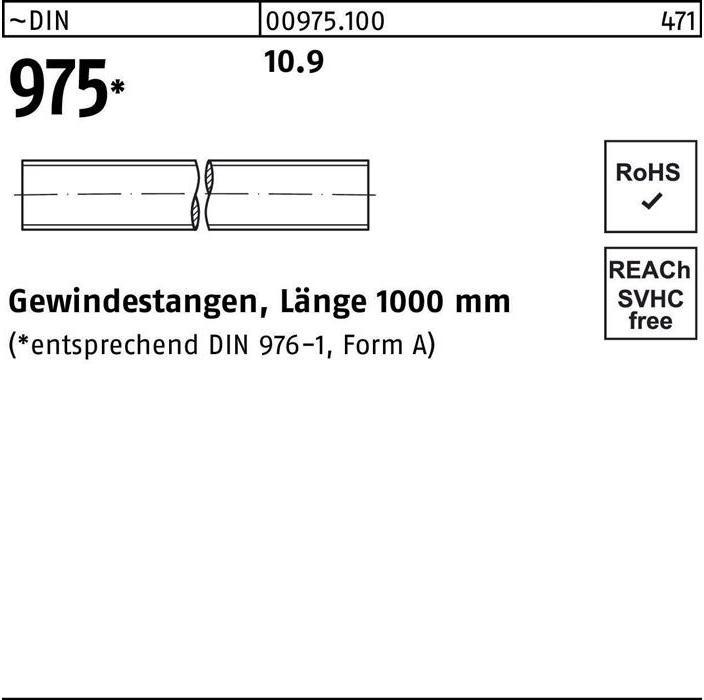 Productafbeelding Draadstang DIN 975 M 6 x 1000mm 10.9