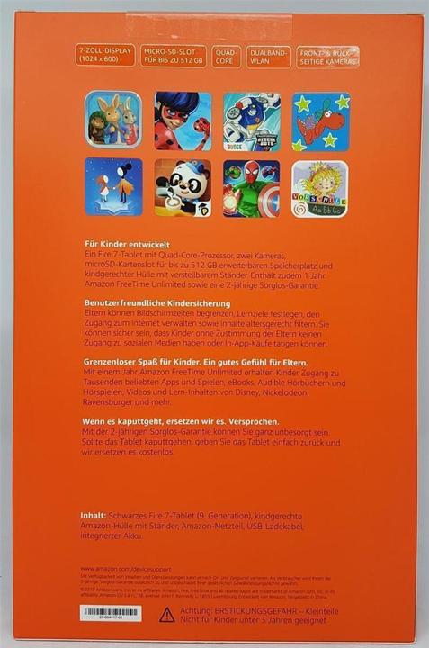 Produktbild Amazon Fire 7 Kids Edition - 17,8 cm (7 Zoll) - 1024 x 600 Pixel - 16 GB - 1 GB - 1,3 G (7", 16 GB, Violet)