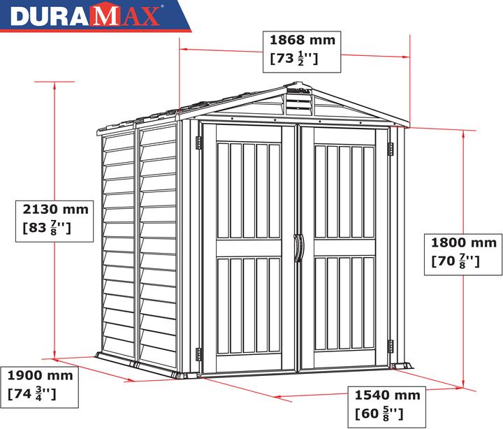 Actual product image Duramax Kunststoff Gerätehaus 186x190 Gartenhaus