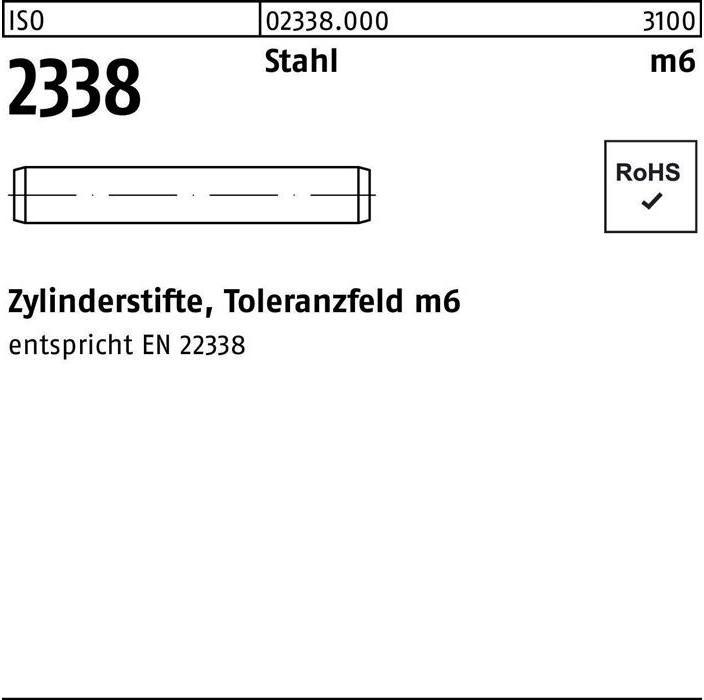 Actual product image Dowel pin ISO 2338 6 m6 x 22 Steel ISO 2338