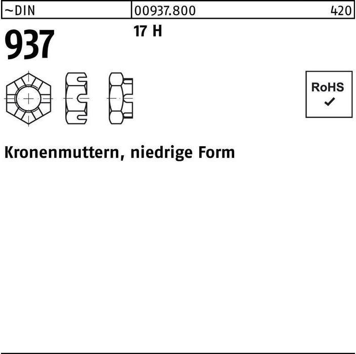 Actual product image DIN 937 niedrige Form