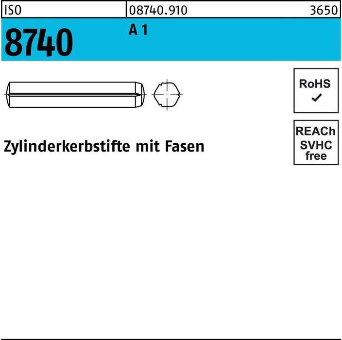 Actual product image Dowel pin ISO 8740 w.chamfers 8 x 45 A 1 ISO 8740