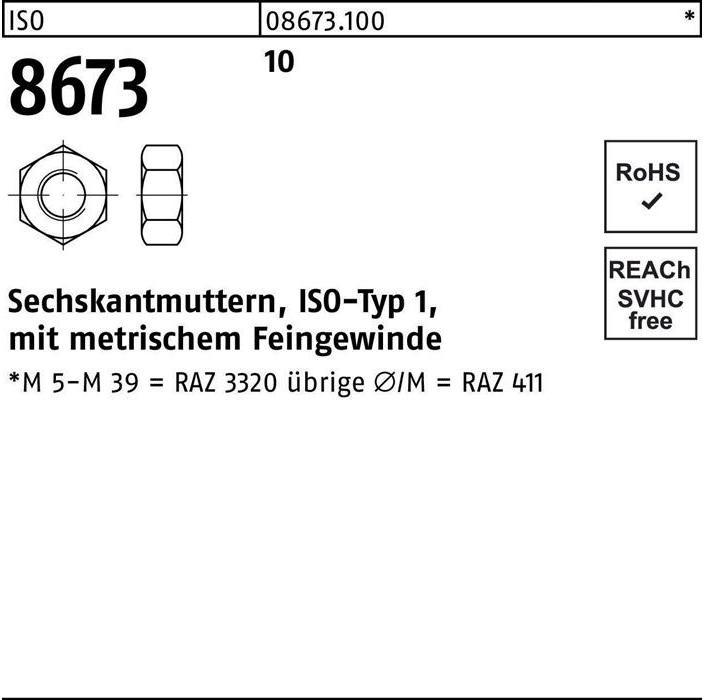 Actual product image Hexagon nut ISO 8673 M 30 x 2 10 (M30)