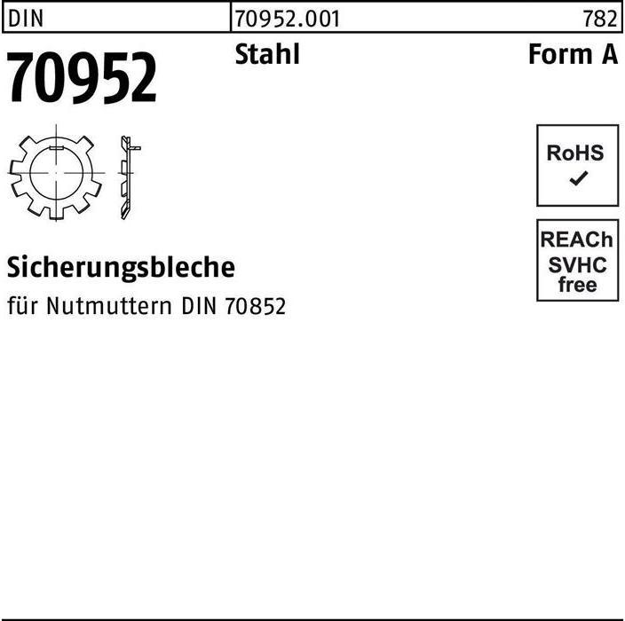 Produktbild Sicherungsblech DIN 70952 A 20 Stahl f.Nutmuttern DIN70852