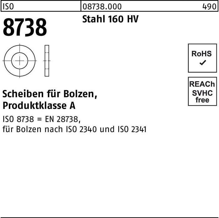 Actual product image Washer ISO 8738 f.Bolt 12 Steel 160 HV