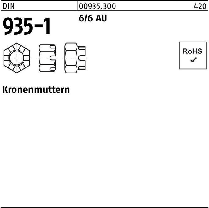 Productafbeelding Kasteelmoer DIN 935-1 M 24 6 / 6 Vrij snijdend staal