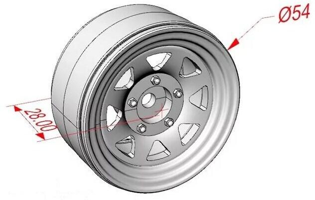 Produktbild Hobbytech Felgen 1.9" Metal Beadlock Classic 3 Weiss, 4