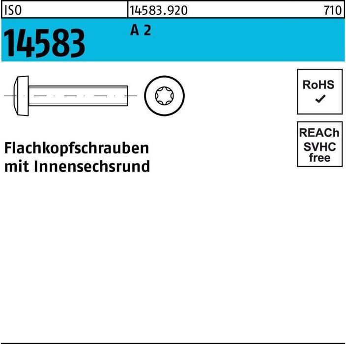 Produktbild Flachkopfschraube ISO 14583 m.Innensechsrund M 5 x 6 A 2 (500 Schrauben pro Stück)