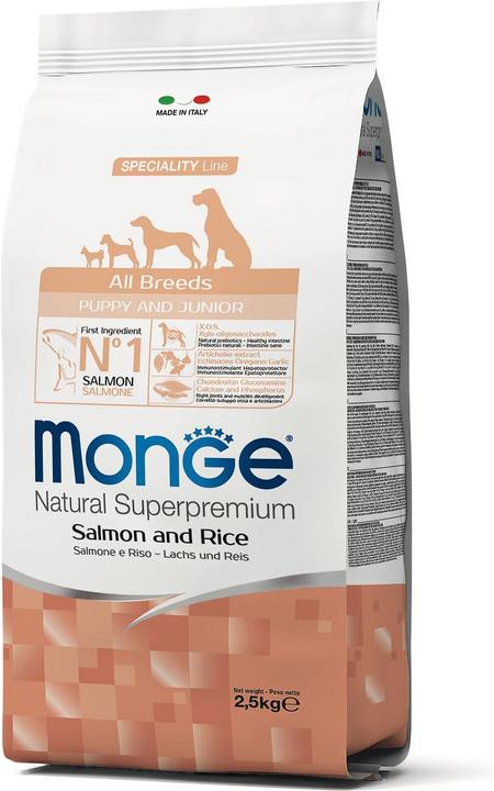 Image du produit Monge Ligne spécialisée Toutes races Chiots Saumon et riz (Junior, 1 pcs, 2500 g)